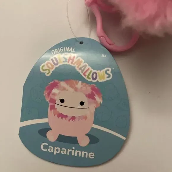 Squishmallow Keychain Clip-On 3.5 Caparinne the Pink Bigfoot Yeti" BNWT Kellytoy - Picture 3 of 3